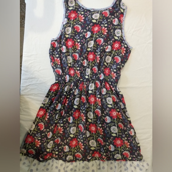 Matilda Jane 435 Girl Dress Tunic Tank Top 12 14 Bright Happy Floral Blue Red - Picture 10 of 11